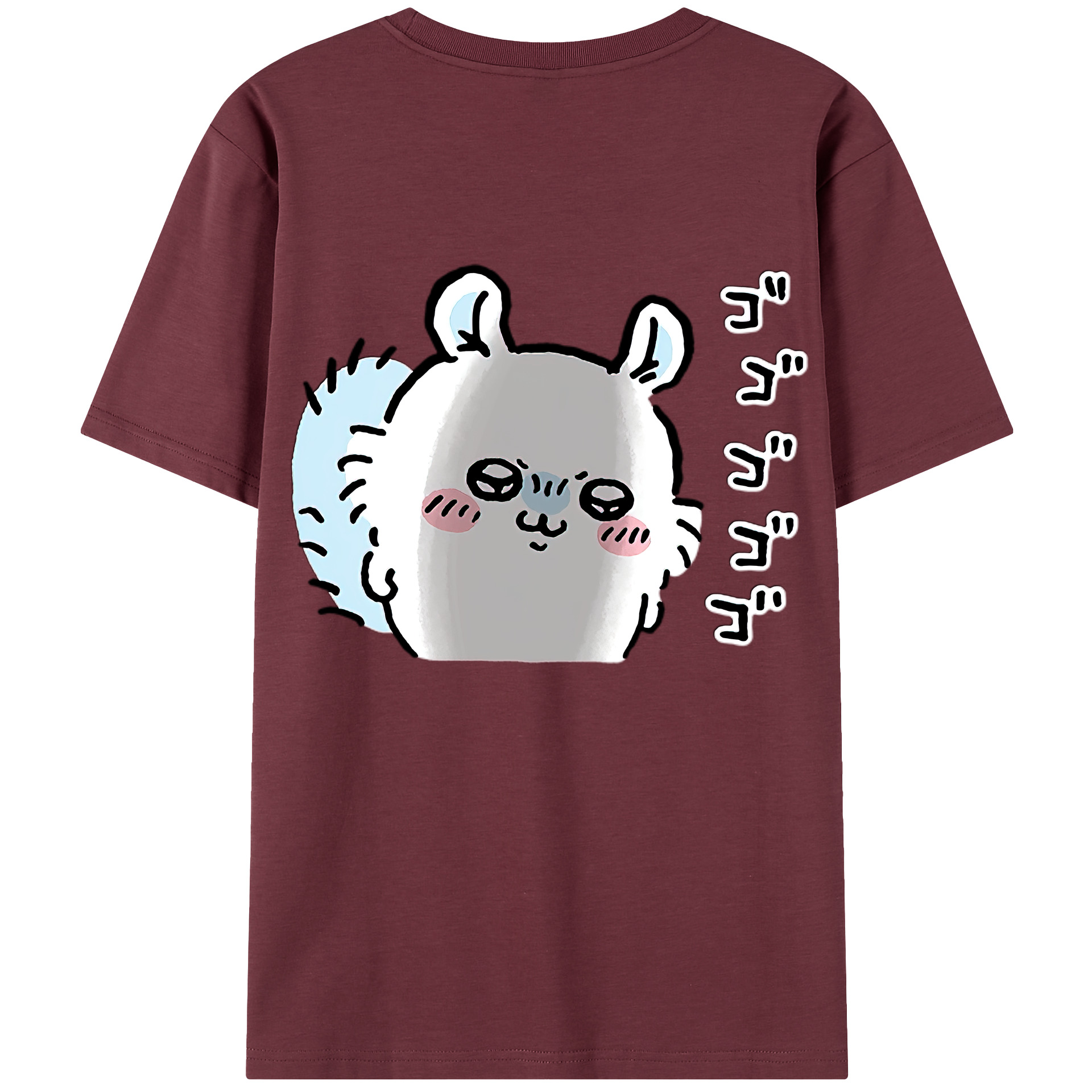 （画像用） ちいかわ モモンガ Chii-kawa Momonga 綿100％半袖Tシャツ（背面プリント）